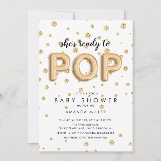 Ballons prêts à POP Boys Shower Invitations (Devant)