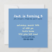 ballons rétro garçon photo invitations anniversair (Dos)