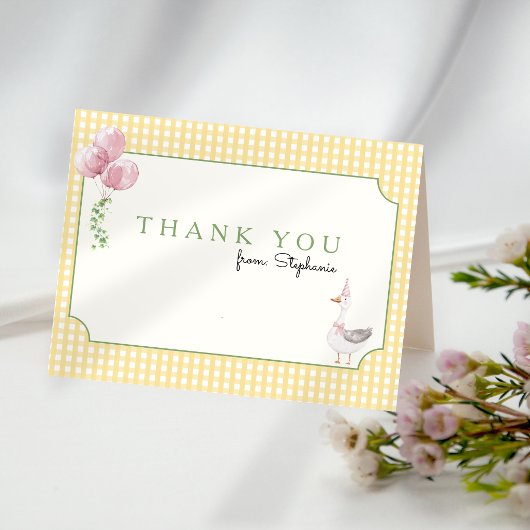 Ballons roses Gingham Silly Goose Merci