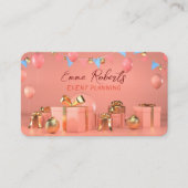 Ballons roses or Carte de visite moderne (Devant)