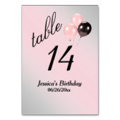 Ballons Roses Personnalisés Numéro de Table (Dos)
