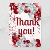 Ballons rouges Merci d'anniversaire (Devant / Derrière)