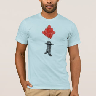 Ballons rouges unisexes sur le T-shirt bleu