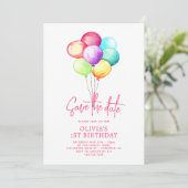 Ballons Save The Date Fille 1er Anniversaire (Debout devant)