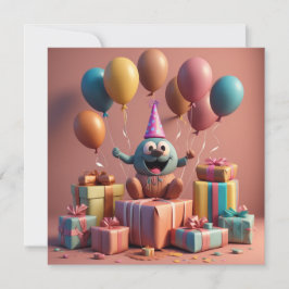 Ballons schattig artwork platte kaart
