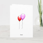 Ballons sur carte d'anniversaire pliée (Dos)