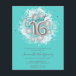 Ballons Sweet 16 Budget Invitation Feuille d'Argen<br><div class="desc">Faites savoir à vos amis de marquer leurs calendriers pour votre jour spécial avec ces belles invitations Sweet 16 bleu poussiéreux. Chaque invitation présente un design festif avec de beaux ballons, parfait pour créer l'ambiance pour une journée de plaisir et de célébration. Que vous prévoyiez d'organiser un grand gala en...</div>