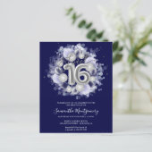 Ballons Sweet 16 Invitation Budget Feuille d'Argen (Debout devant)