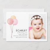 Ballons tropicaux simple invitation de premier ann (Devant)