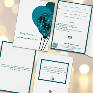 Ballons turquoises SMB Bon cadeau d'anniversaire