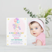 Ballons Unicorne Invitations d'anniversaire avec p (Debout devant)