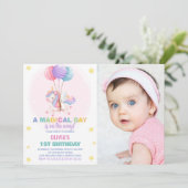 Ballons Unicorne Invitations d'anniversaire avec p (Debout devant)