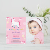 Ballons Unicorne Invitations d'anniversaire avec p (Debout devant)