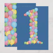 Ballons van de Partij van de Verjaardag van Kaart (Voorkant / Achterkant)