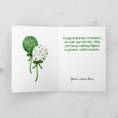 Ballons verts Carte de graduation personnalisée (Intérieur)