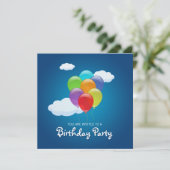 Ballons volants Invitation de fête d'anniversaire (Debout devant)