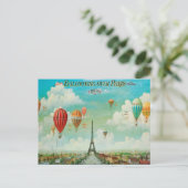 Ballonvaren over het Paris Vintage Travel Briefkaa Briefkaart (Staand voorkant)