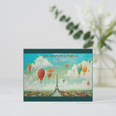 Ballonvaren over het Paris Vintage Travel Briefkaa Briefkaart (Staand voorkant)