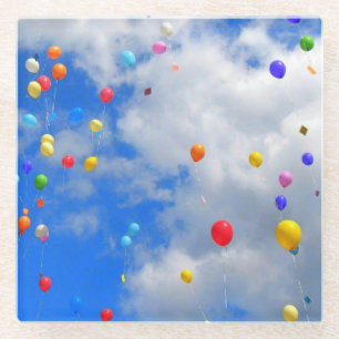 ballonvrijgave glazen onderzetter