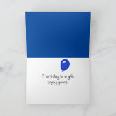 Ballonwaalf van de verjaardag op blauw kaart (Binnen)