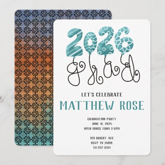 Balloon 2026 Grad Invitation (Devant / Derrière)