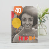 Balloon 40th FOUROH ! invitations photo anniversai (Debout devant)