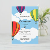 Balloon à air chaud 3e carte d'invitation de fête  (Debout devant)