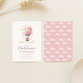 Balloon à air chaud Anniversaire Invitation rose