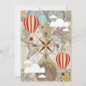 Balloon à air chaud et carte du monde Aventure Vin (Dos)