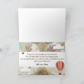 Balloon à air chaud et carte du monde Merci d'aven (Intérieur)