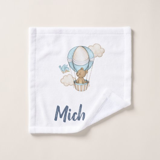 Balloon à air chaud Ours en peluche Nuage Oiseau B (Gant de toilette)