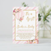 Balloon à air chaud rose floral Apportez une carte (Debout devant)