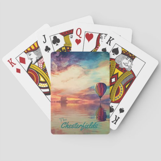 Balloon à air chaud Votre nom Cartes de jeu classi (dos)
