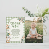 Balloon à canard vert Lucky Carte de remerciements (Debout devant)