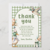 Balloon à canard vert Lucky Carte de remerciements (Devant)