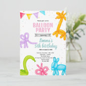 Balloon Animals party invitation (Debout devant)