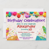 Balloon Anniversaire Invitation Carte Appartement (Devant)