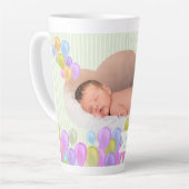 Balloon Arc-en-ciel Cloud Photo Vert Latte Mug (Angle gauche)