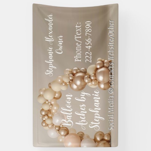 Balloon Arch Artist Party Planner Decoreren Spandoek (Verticaal)