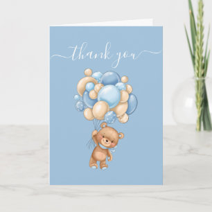 Balloon Bear Teddy Bleu So Thanké Carte