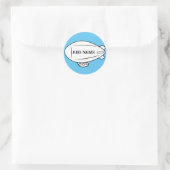 Balloon Blimp Blanc dans le ciel bleu Autocollant  (Sac)