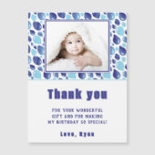 Balloon Blue Kid's Photo Birthday Merci Magnet (Devant)