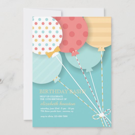 Balloon Bouquet 2 Invitation (Devant)