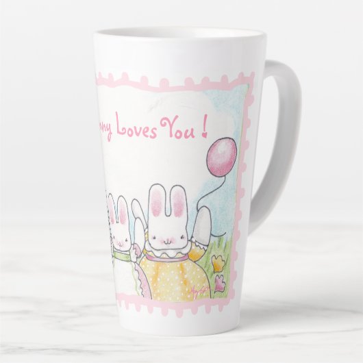 Balloon Bunny Tall Latte Mok (Rechterhoek)