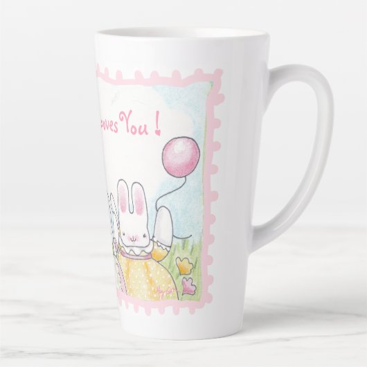 Balloon Bunny Tall Latte Mug (Droite)