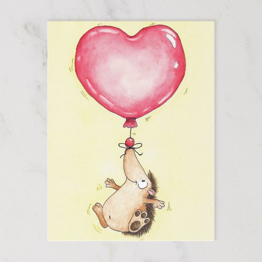 BALLOON HEDGEHOG briefkaart van Nicole Janes