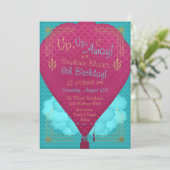 Balloon Hot Air Girls Invitation de fête d'anniver (Debout devant)