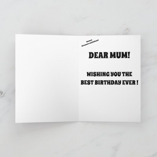 BALLOON Joyeux anniversaire MUM carte mignonne (Intérieur)