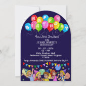 Balloon Kids Birthday Invitation (Devant)