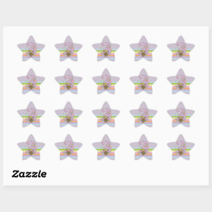 Balloon Mouse Paarse 3e Verjaardag Star Stickers